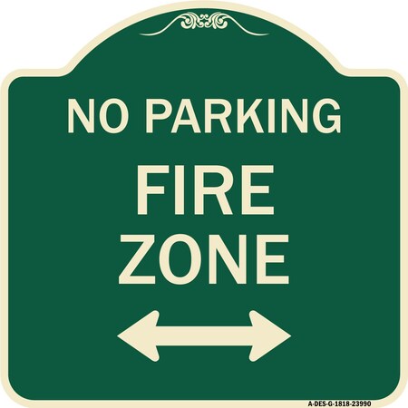 Signmission Fire Lane with Bidirectional Arrow Heavy-Gauge Aluminum Architectural Sign, 18" x 18", G-1818-23990 A-DES-G-1818-23990